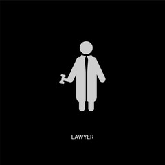white lawyer vector icon on black background. modern flat lawyer from jobprofits concept vector sign symbol can be use for web, mobile and logo.