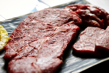 Fresh raw beef steak meat 