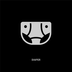 white diaper vector icon on black background. modern flat diaper from kids and baby concept vector sign symbol can be use for web, mobile and logo.