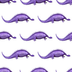 Seamless pattern with dinosaurs
