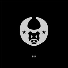white bib vector icon on black background. modern flat bib from kids and baby concept vector sign symbol can be use for web, mobile and logo.