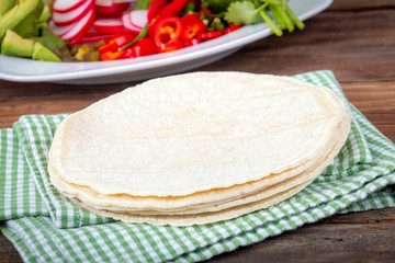 corn tortilla for taco on the table