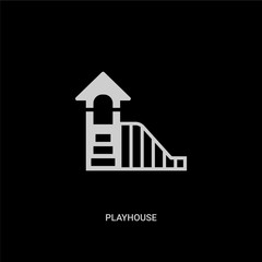 white playhouse vector icon on black background. modern flat playhouse from kids and baby concept vector sign symbol can be use for web, mobile and logo.