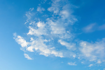Fototapeta premium Cirrus clouds on blue sky background.