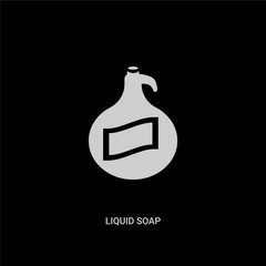 white liquid soap vector icon on black background. modern flat liquid soap from kitchen concept vector sign symbol can be use for web, mobile and logo.