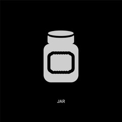 white jar vector icon on black background. modern flat jar from kitchen concept vector sign symbol can be use for web, mobile and logo.