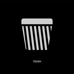 white trash vector icon on black background. modern flat trash from kitchen concept vector sign symbol can be use for web, mobile and logo.