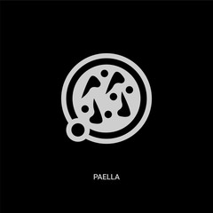 white paella vector icon on black background. modern flat paella from kitchen concept vector sign symbol can be use for web, mobile and logo.