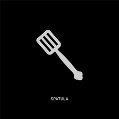 white spatula vector icon on black background. modern flat spatula from kitchen concept vector sign symbol can be use for web, mobile and logo.