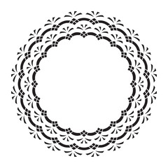 Ornamental frame decorative geometric wreath isolated on white background