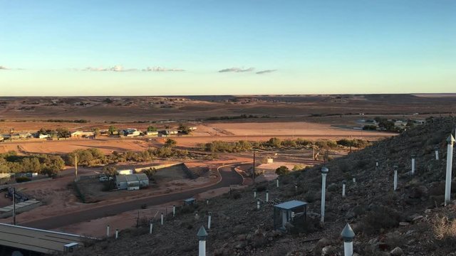  Aerial landscape view of Coober Pedy town in South Australia that supplying most of the world's gem-quality opal.