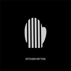 white kitchen mitten vector icon on black background. modern flat kitchen mitten from kitchen concept vector sign symbol can be use for web, mobile and logo.