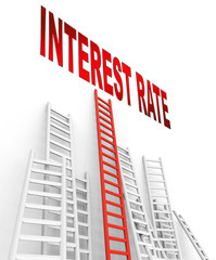 Higher Interest Rate Ladders Means Loan Percentage Increased - 3d Illustration