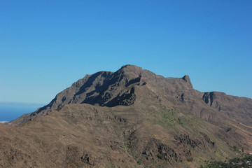 Mountain in spain on a hot summer day with blue sky