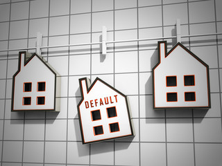 Mortgage Default Icon Depicting Home Loan Overdue Or Shortfall - 3d Illustration