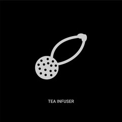white tea infuser vector icon on black background. modern flat tea infuser from kitchen concept vector sign symbol can be use for web, mobile and logo.