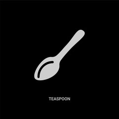 white teaspoon vector icon on black background. modern flat teaspoon from kitchen concept vector sign symbol can be use for web, mobile and logo.