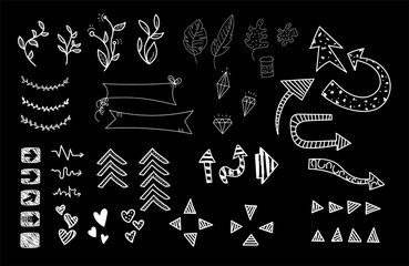  Hand Drawn Arrow and Symbol, Handsketched elements
