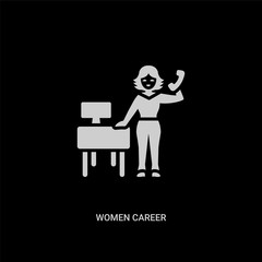 white women career vector icon on black background. modern flat women career from ladies concept vector sign symbol can be use for web, mobile and logo.