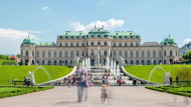 Belvedere Palace Timelapse, Vienna, Austria