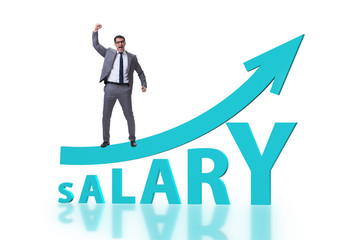 Concept of increasing salary with businessman
