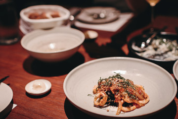 stir-fried octopus or squid with special sauce