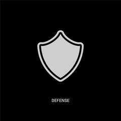 white defense vector icon on black background. modern flat defense from law and justice concept vector sign symbol can be use for web, mobile and logo.