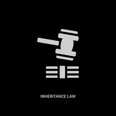 white inheritance law vector icon on black background. modern flat inheritance law from law and justice concept vector sign symbol can be use for web, mobile and logo.