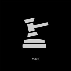 white veict vector icon on black background. modern flat veict from law and justice concept vector sign symbol can be use for web, mobile and logo.