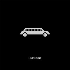 white limousine vector icon on black background. modern flat limousine from luxury concept vector sign symbol can be use for web, mobile and logo.