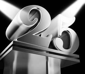 Twenty fifth anniversary celebration shows celebrations and greetings for marriage - 3d illustration