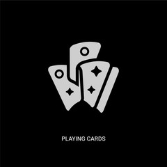 white playing cards vector icon on black background. modern flat playing cards from magic concept vector sign symbol can be use for web, mobile and logo.