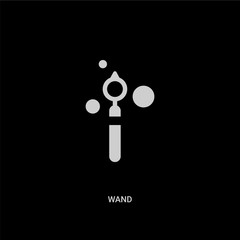 white wand vector icon on black background. modern flat wand from magic concept vector sign symbol can be use for web, mobile and logo.