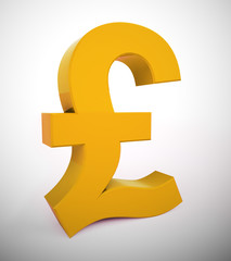 British pound sign concept depicts United Kingdom currency and finance - 3d illustration