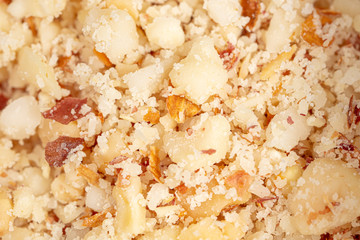Ground peanuts as an abstract background