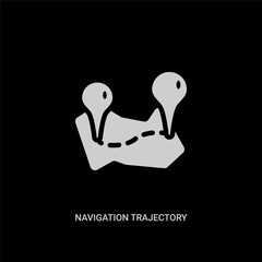 white navigation trajectory vector icon on black background. modern flat navigation trajectory from maps and locations concept vector sign symbol can be use for web, mobile and logo.