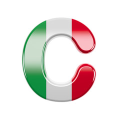 Italian letter C - Capital 3d Italy flag font - suitable for Italy, Europe or Rome related subjects