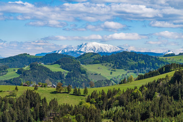 Der Ötscher mit Schnee im Frühling