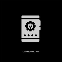 white configuration vector icon on black background. modern flat configuration from marketing concept vector sign symbol can be use for web, mobile and logo.