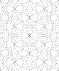 Abstract thin line art vintage seamless pattern floral design
