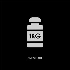white one weight vector icon on black background. modern flat one weight from measurement concept vector sign symbol can be use for web, mobile and logo.