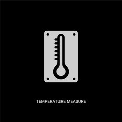 white temperature measure vector icon on black background. modern flat temperature measure from measurement concept vector sign symbol can be use for web, mobile and logo.