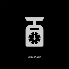 white old scale vector icon on black background. modern flat old scale from measurement concept vector sign symbol can be use for web, mobile and logo.