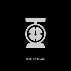 white kitchen scale vector icon on black background. modern flat kitchen scale from measurement concept vector sign symbol can be use for web, mobile and logo.