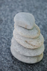 Fototapeta na wymiar rock for harmony and balance in pure simplicity. zen garden meditation stone for concentration and relaxation