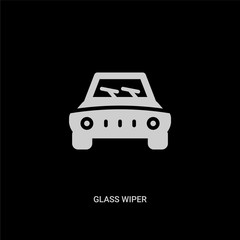 white glass wiper vector icon on black background. modern flat glass wiper from mechanicons concept vector sign symbol can be use for web, mobile and logo.