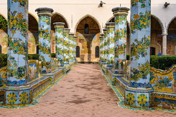 Fototapeta na wymiar Garden of Santa Clara Monastery in Naples, Italy