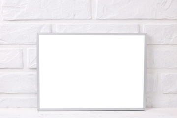 Siver frame mockup  with copy space
