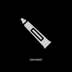 white ointment vector icon on black background. modern flat ointment from medical concept vector sign symbol can be use for web, mobile and logo.