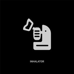 white inhalator vector icon on black background. modern flat inhalator from medical concept vector sign symbol can be use for web, mobile and logo.